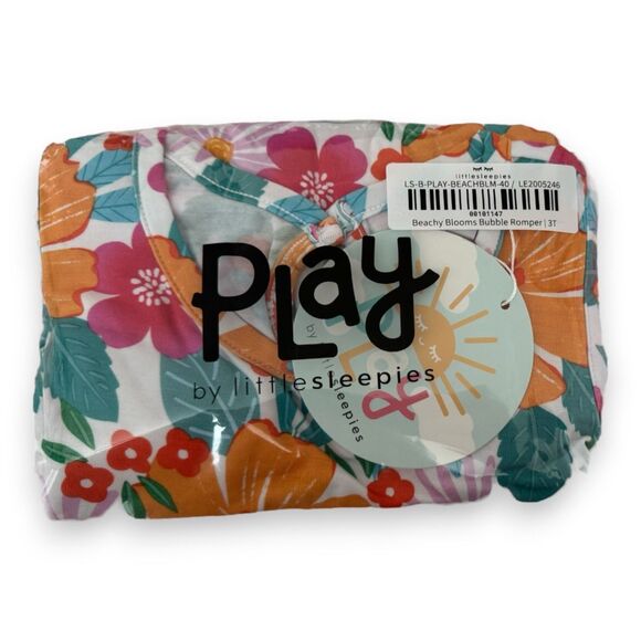 Little Sleepies Beachy Blooms Bubble Romper 3T Tropical NIB - Picture 2 of 2